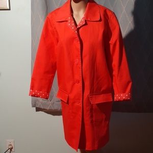 Red medium Isaac mizrahi raincoat